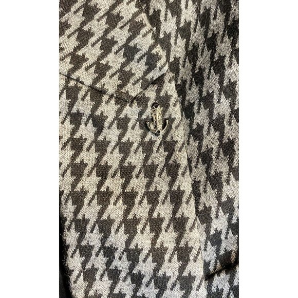 Tommy Hilfiger Houndstooth Blazer Size 2 Elbow Patch Classic Fit Mid Length - Picture 5 of 14
